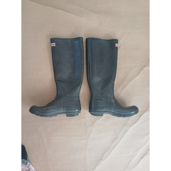 HUNTER Womens 9 Tall Rain Boots Brown 17” Height Equestrian Outdoors - Picture 2 of 8